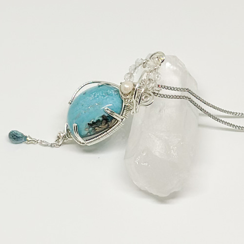 手作りワイヤーターコイズペンダントワイヤートルコ石ペンダントNO25-2260 手作りワイヤーターコイズペンダントワイヤートルコ石ペンダントNO25-2260