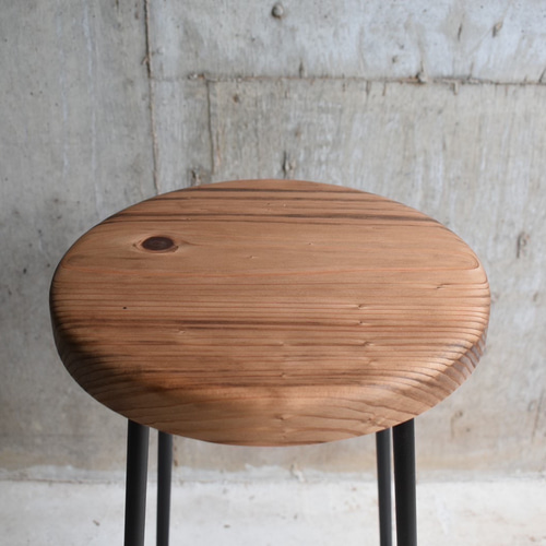 PT-S02】アイアンと木のシンプルなハイスツール カウンター