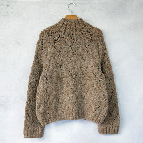 ☆SALE【即納可】スーリアルパカxウール・透かし編みハイネックニット