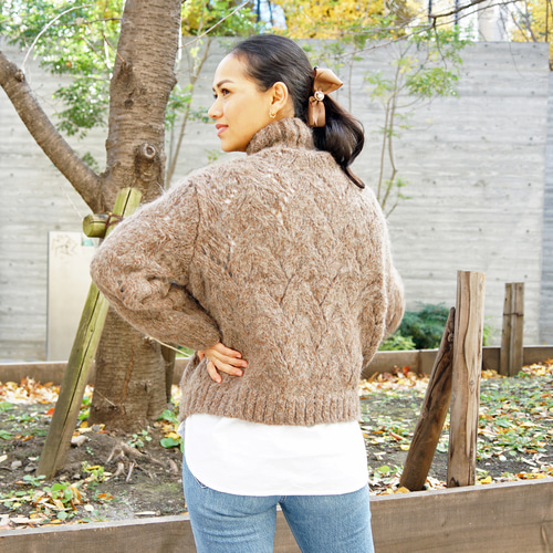 ☆SALE【即納可】スーリアルパカxウール・透かし編みハイネックニット