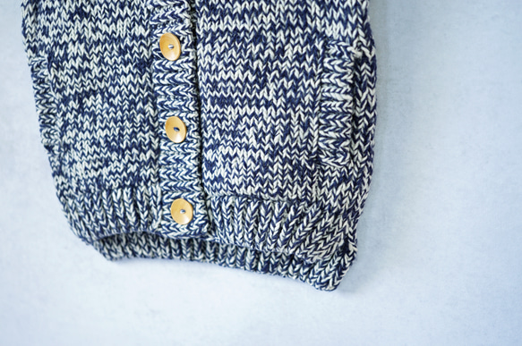 【即納可】アルパカｘウール・へちま衿ベスト（N-360093-ネイビー）・ペルーニット 