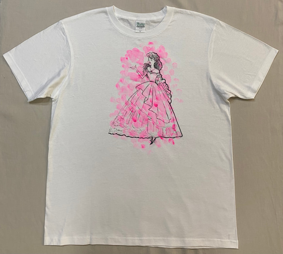 Dress T　手書きファッションイラスト　Tシャツ　牡牛座　 薄手　Lサイズ 1枚目の画像