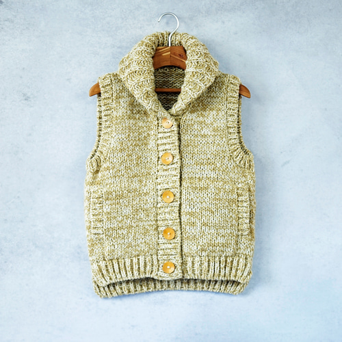ラスト1点☆SALE【即納可】アルパカxウール・へちま衿ベスト（N