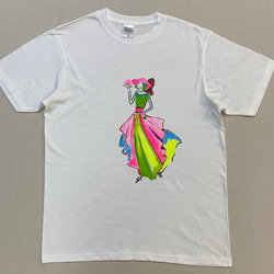 Dress T 手書きファッションイラスト　Tシャツ　蟹座   薄手　Mサイズ 1枚目の画像