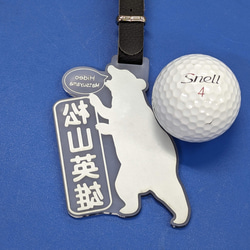 【送料無料】熊が支える ゴルフネームプレート オリジナルデザイン 4枚目の画像
