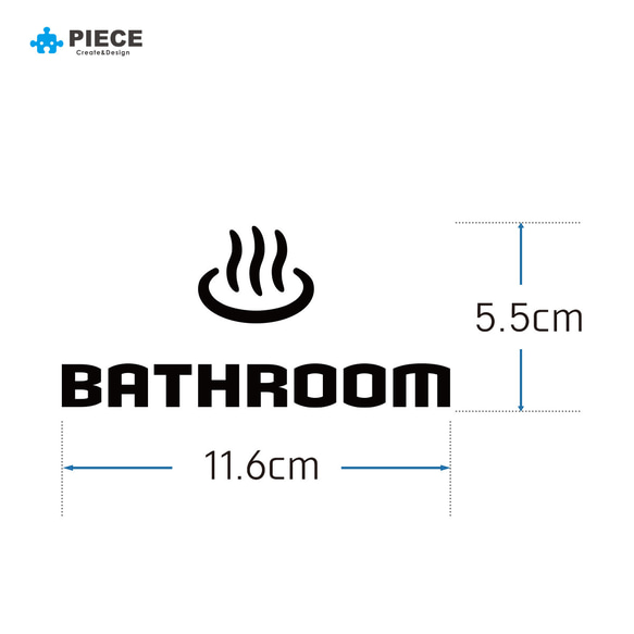風呂 バスルーム ドア サインステッカー 転写シールサイン R02 2枚目の画像