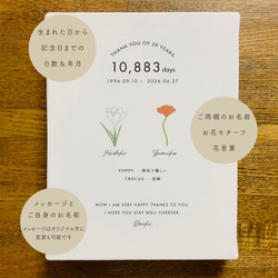 【子育て感謝状】花言葉｜選べる花モチーフ12種｜両親贈呈品｜記念品｜送料無料 5枚目の画像