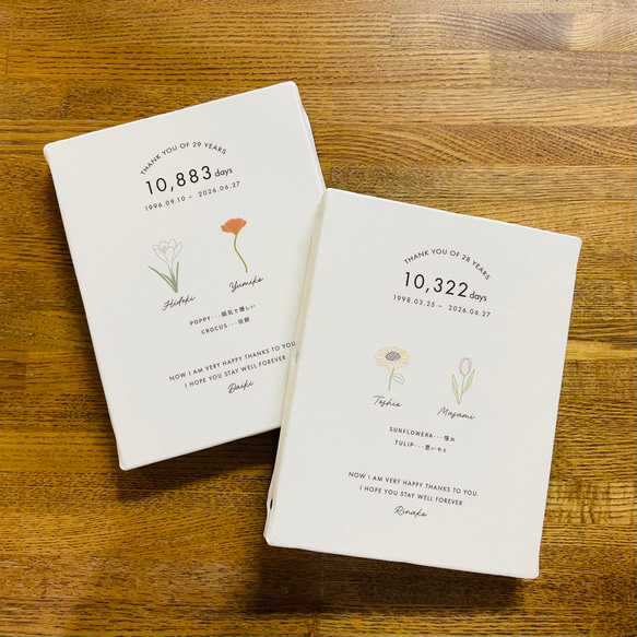 【子育て感謝状】花言葉｜選べる花モチーフ12種｜両親贈呈品｜記念品｜送料無料 2枚目の画像