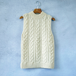 未使用　ウールベスト　手編みベスト　ケーブル編みベスト かんたんかぎ針編み ケーブル模様のベストの編み方 - YouTube