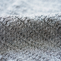 【完売】ウール・ハンドクロシェ・カーディガン（N-380166-グレー）・ペルーニット 6枚目の画像