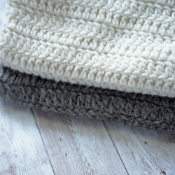 【完売】ウール・ハンドクロシェ・カーディガン（N-380166-グレー）・ペルーニット 10枚目の画像