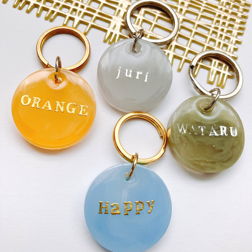 送料無料】カラバリ豊富ラウンドキーホルダー レジン