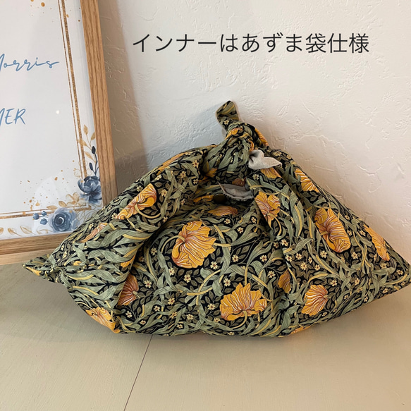 【メルマガ特集掲載】モリス　ピンパーネル　コロンとしたお出かけバッグ　麻バッグ　かごバッグ　あずま袋付き　ショルダー 8枚目の画像