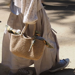 【メルマガ特集掲載】モリス　ピンパーネル　コロンとしたお出かけバッグ　麻バッグ　かごバッグ　あずま袋付き　ショルダー 17枚目の画像
