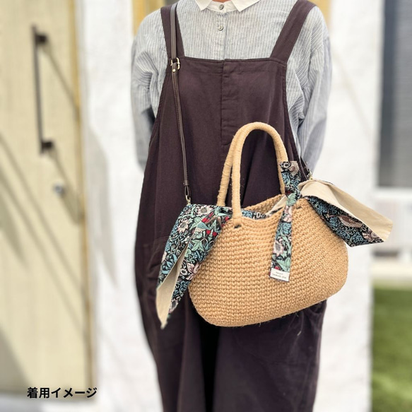 【メルマガ特集掲載】モリス　ピンパーネル　コロンとしたお出かけバッグ　麻バッグ　かごバッグ　あずま袋付き　ショルダー 15枚目の画像
