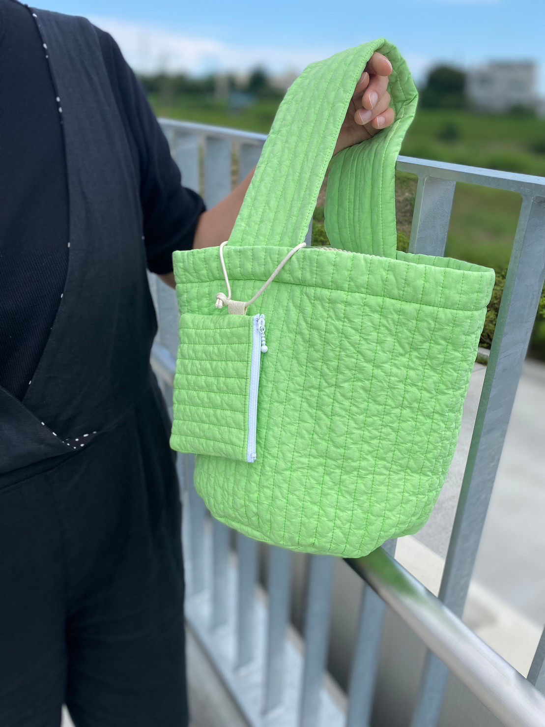 再再販ैたっぷり荷物が入る丸底のヌビバッグ　まるトート大　ヌビトート　巾着トート