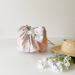 【受注生産・Creema限定】 夏の福袋2way organdie mini bag＆巾着ポーチ（pink） 10枚目の画像