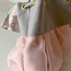【受注生産・Creema限定】 夏の福袋2way organdie mini bag＆巾着ポーチ（pink） 7枚目の画像