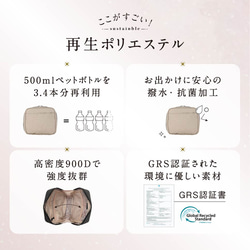 サスティナブル R-PET 撥水抗菌 中身が一目でわかる スクエア メイク 【送料無料】（ep-01） 12枚目の画像