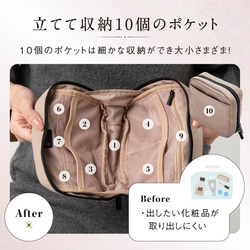 サスティナブル R-PET 撥水抗菌 中身が一目でわかる スクエア メイク 【送料無料】（ep-01） 7枚目の画像