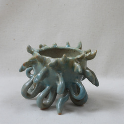 海色ゆらめき陶製植木鉢 2枚目の画像