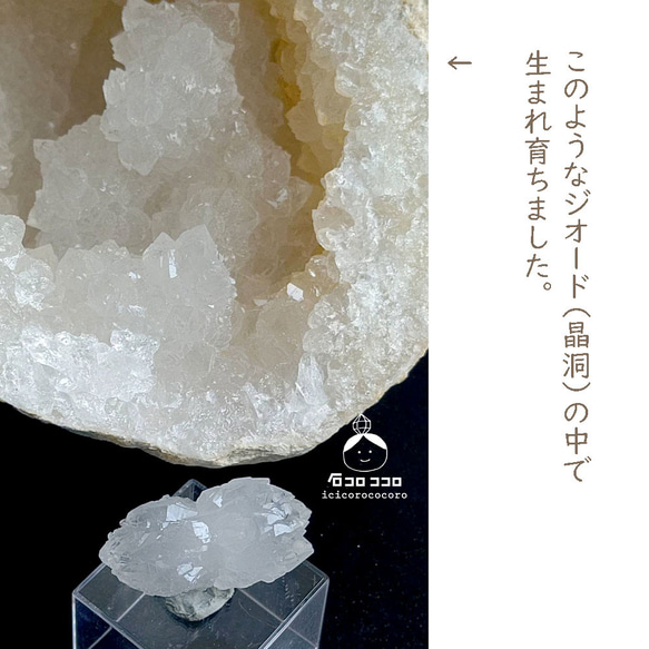 《国内送料無料》【1点もの】モロッコの砂漠から！ジオードで生まれた、両剣水晶 04【かわいい鉱物標本】 4枚目の画像