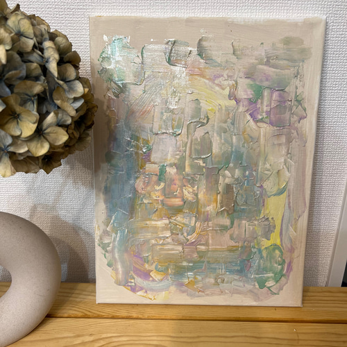 抽象アート作品 混合メディア 70 抽象画 アクリル画 アート 原画 キャンバスボード F3 孤独と