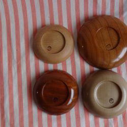 良岳の4種類の材の豆皿 5枚目の画像
