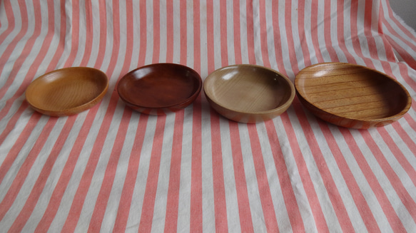 良岳の4種類の材の豆皿 3枚目の画像