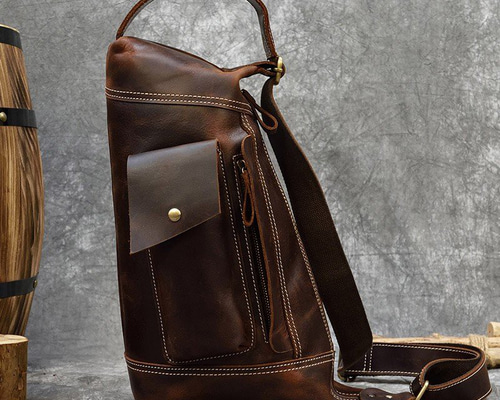 け*ん様 ハンドメイド　ボディバッグ　本革　クリーマー　特大　ブラウン　新品　1 ボディバッグ 本革 ワンショルダーバッグ 革 メンズ ハンドメイド