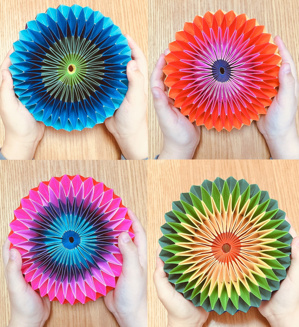 くるくると模様が変わる！ 立体の虹 万華鏡折り紙 6枚目の画像