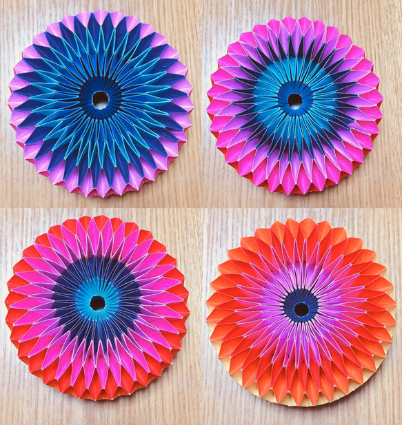 くるくると模様が変わる！ 立体の虹 万華鏡折り紙 4枚目の画像