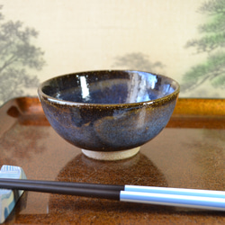 【再入荷！】飯碗小(コスモブルー)　ご飯茶碗　お茶碗　小さめ　★萩焼き　陶器　ギフト 2枚目の画像
