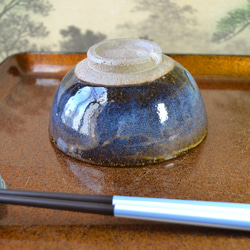 【再入荷！】飯碗小(コスモブルー)　ご飯茶碗　お茶碗　小さめ　★萩焼き　陶器　ギフト 4枚目の画像