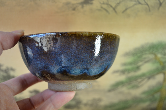 【再入荷！】飯碗小(コスモブルー)　ご飯茶碗　お茶碗　小さめ　★萩焼き　陶器　ギフト 12枚目の画像