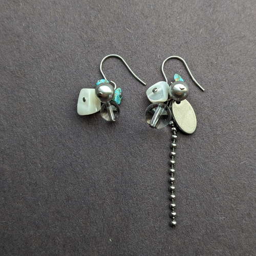 アクセサリー(女性用) no.3619 ハウライトターコイズ 水晶 スワロ