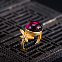 受注制作＞サンカヨウのリング シルバー 水晶 朝露を吸って花びらが