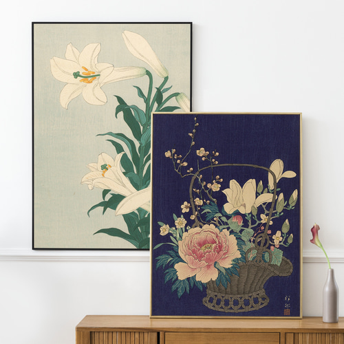 日本画 花の絵 版画 昭和レトロ アンティーク