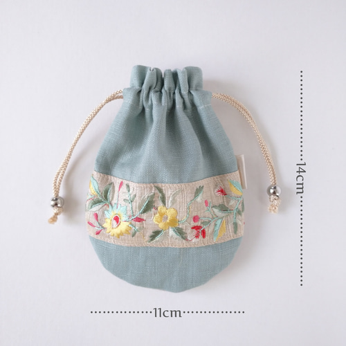 刺繍リボンポーチ Sサイズ【メール便可】｜マライカ公式通販