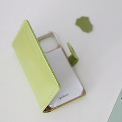 傷に強い柔らかな パステル スマホケース iPhoneケース 手帳型 カバー Xperia [SK02-AGreen] 9枚目の画像