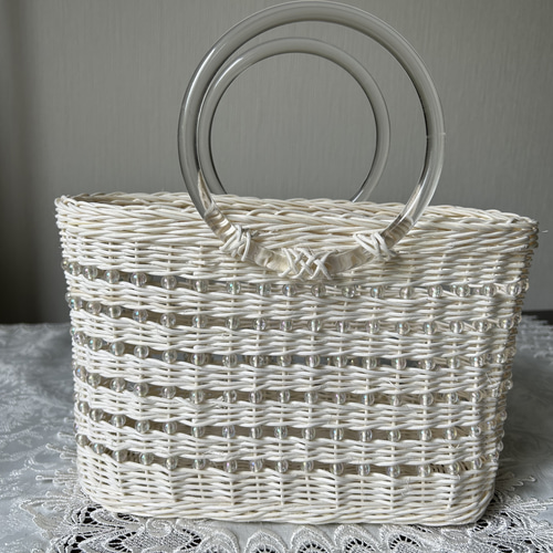 ビーズかごリース 籐のかご（プラスチックビーズ入り） かごバッグ k-rattan 通販