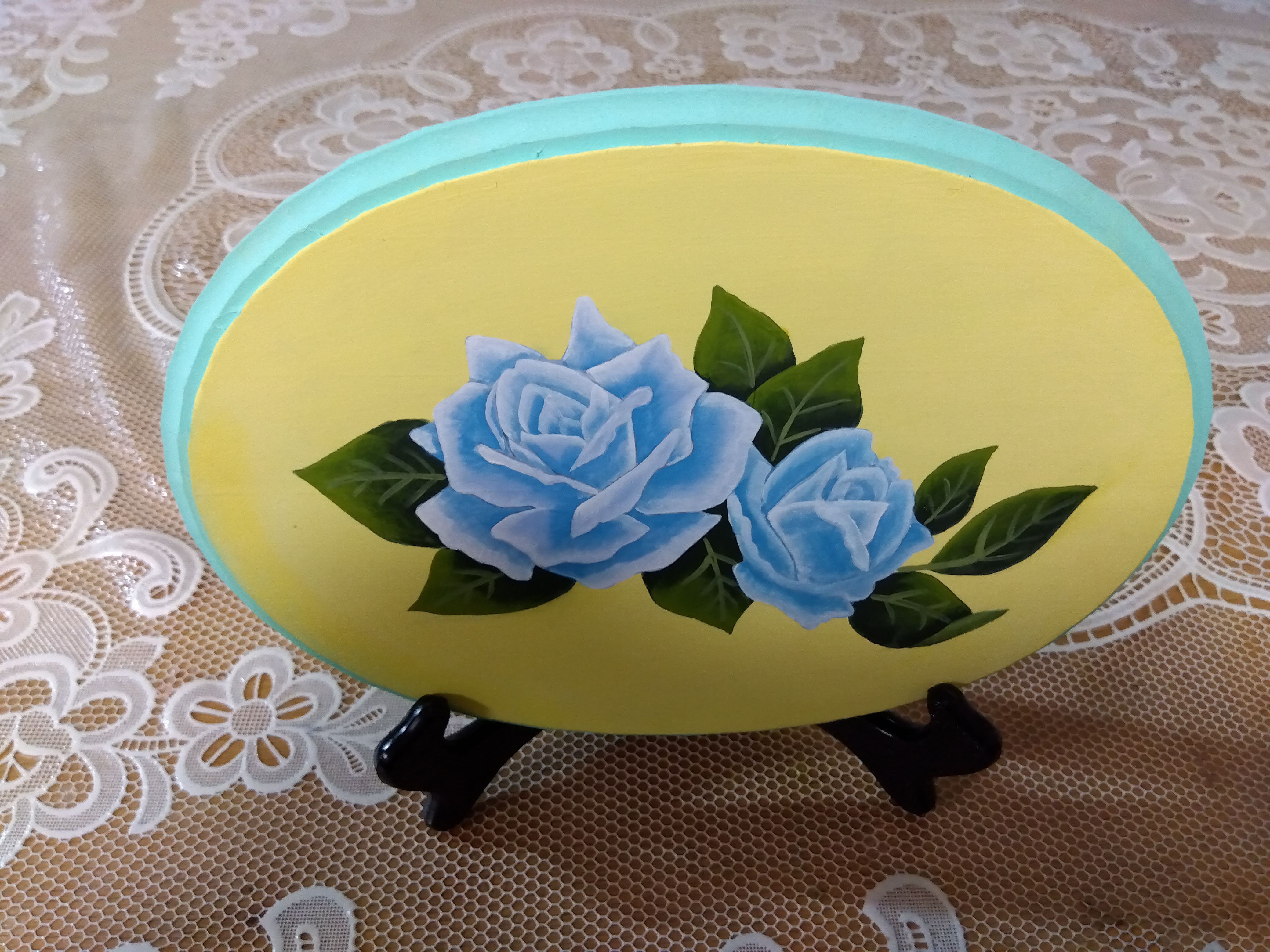 ハンガー 薔薇 手描き トールペイント