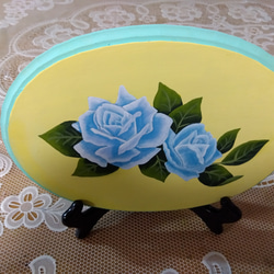 トールペイント薔薇とワンちゃん♥丸太年輪プレート 1a9d41cd7d25cc84c07f02202d3988