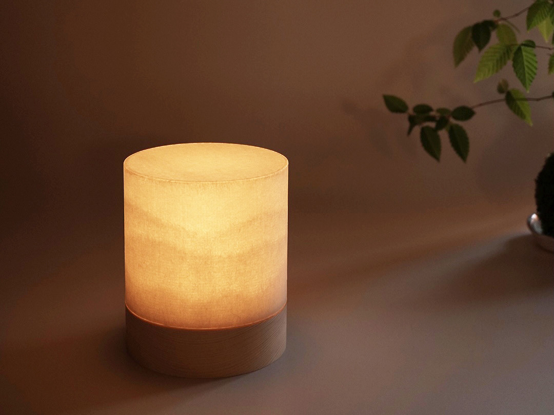 明暗切替付 ★新型★コードレスランプ［TsuTsu］和紙山並（予約注文）