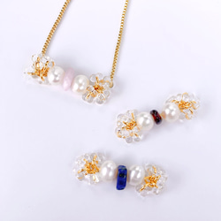 [選擇你的生日石 ☆ 天然石和透明珠手鍊] 淡水珍珠最喜歡的顏色透明顏色均碼禮物 第2張的照片