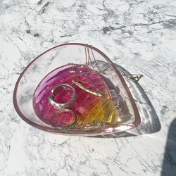 現品　海のしずく皿　エポキシ　レジン　海　波紋　波アート　水面　グラデーション　アクセサリートレー　プチギフト 6枚目の画像