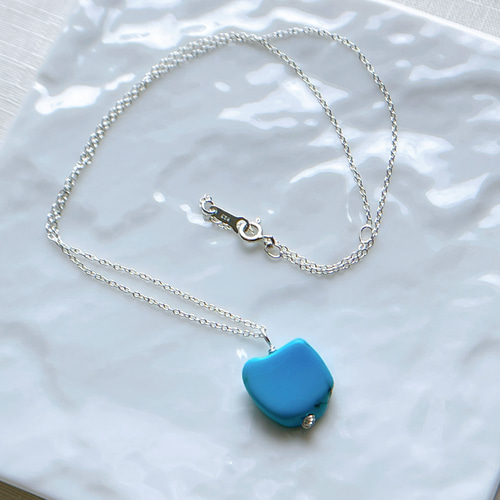 シルバー925 スリーピングビューティーターコイズ ペンダントトップ  