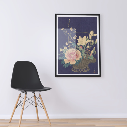 日本画⑥　花籠 日本画⑥花籠