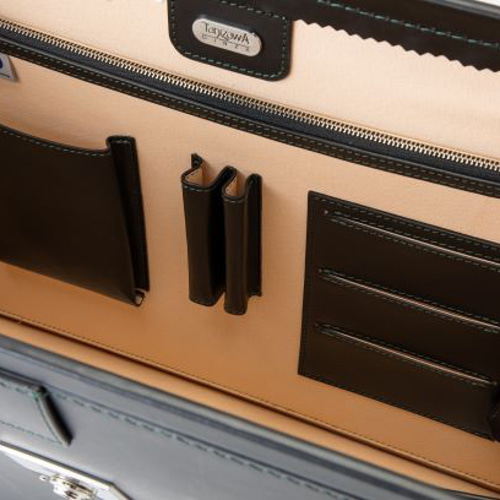 銀座タニザワ レザー バッグ グレンライン ダレスバッグ (小) ブラック