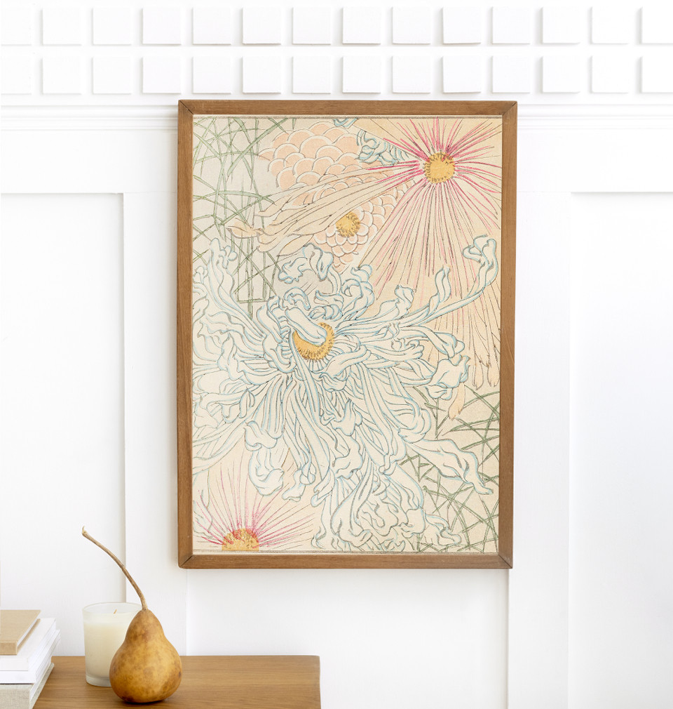 水彩画　花　春　小菊　春の花　美術　マーメイド紙　絵画　アート　インテリア